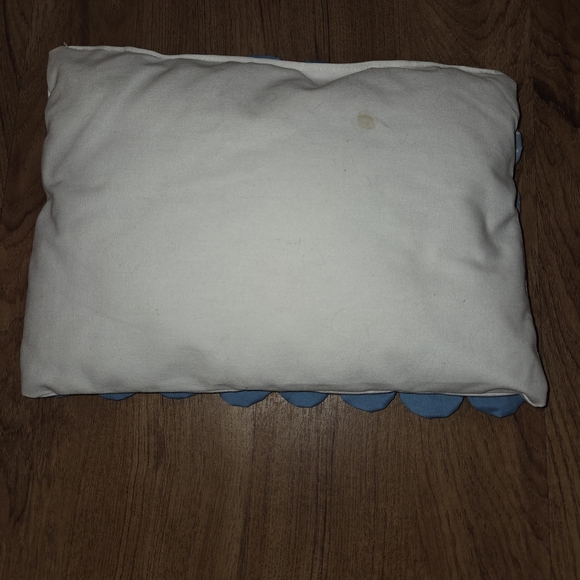 Vintage YoYo Quilt Blue Rectangle Throw Accent Pillow - Picture 3 of 4